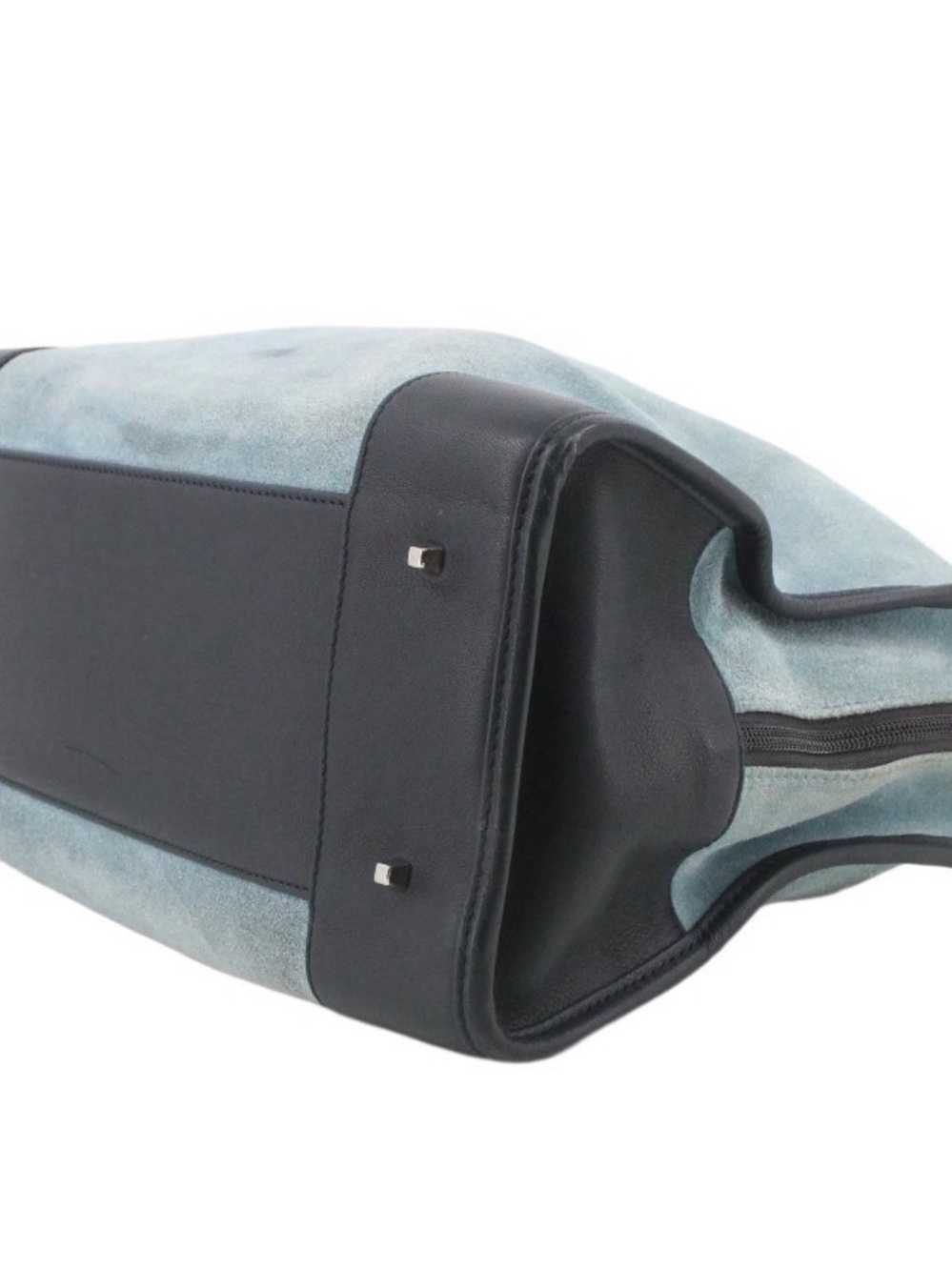 FINAL PRICE Loewe Blue Suede Tote with Black Leather Trim - Picture 7 of 7